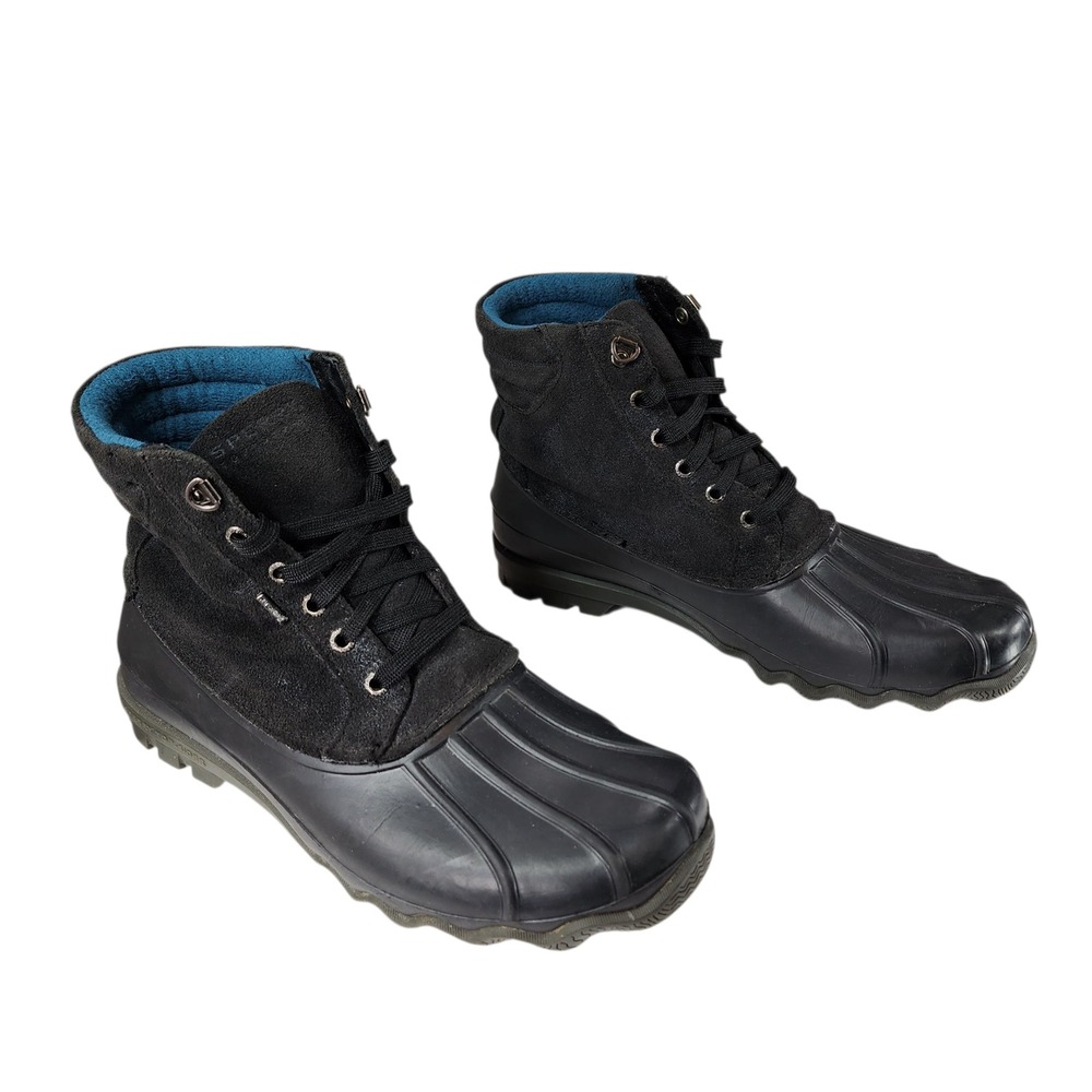 Sperry‎ Top-Sider Duck Boots sz 10M Mens Black Rain Waterproof STS10101 Suede 7"